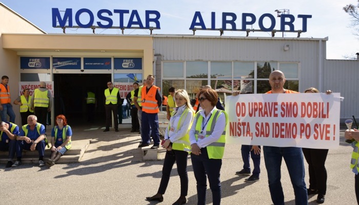 Sindikat Zračne luke Mostar najavio novi štrajk upozorenja