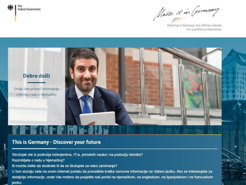 Vlada u Berlinu podržala: Web stranica na bosanskom jeziku o zapošljavanju u Njemačkoj