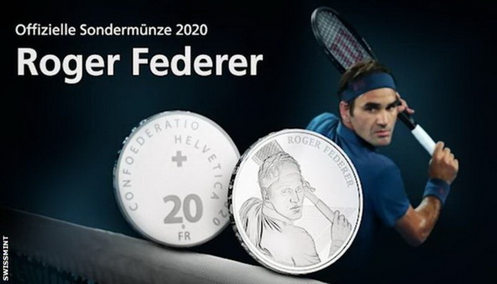 Federer na kovanicama od 20 švicarskih franaka