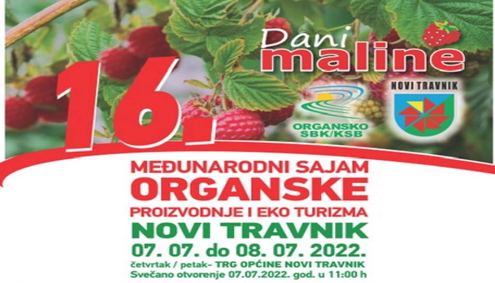 U Novom Travniku Sajam organske proizvodnje i eko turizma 'Dani Maline 2022.'