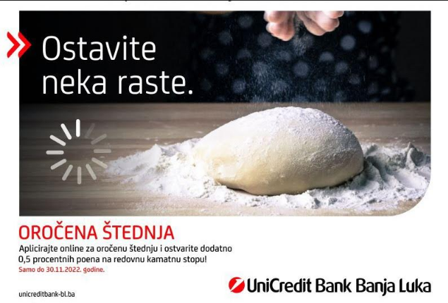Iskoristite posebnu ponudu - aplicirajte online za oročenu štednju u UniCredit Bank Banjaluka i ostavite neka raste