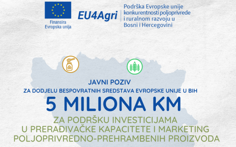 Novi javni poziv projekata Evropske unije EU4AGRI i EU4AGRI-Recovery, vrijedan pet miliona KM