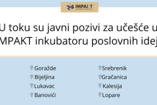 Objavljeni javni pozivi za učešće u IMPAKT Inkubatoru poslovnih ideja u 8 lokalnih zajednica u BiH