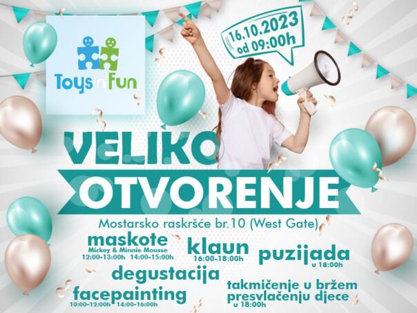 Otvara se nova igraonica Toys'n'Fun u West Gate Retail parku