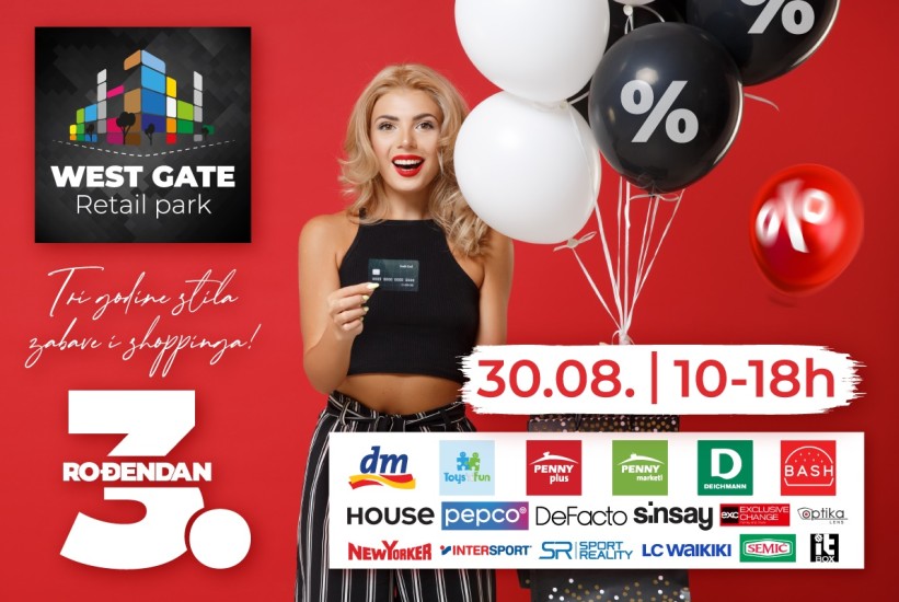 West Gate Retail Park slavi treći rođendan, velika proslava u subotu